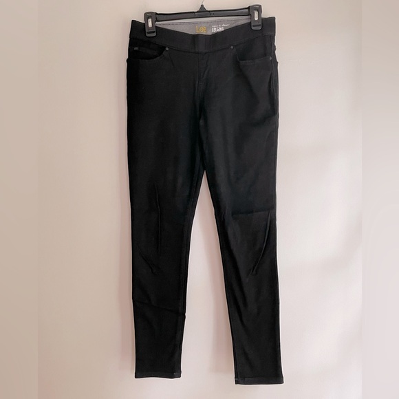 Lee Classic Black Denim Flat Waist Skinny Jeans - Picture 1 of 5